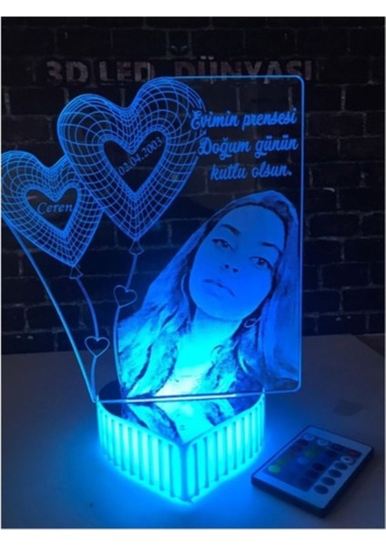 Kalpli Kırmızı Gece Lambası Sevgililer ve Doğum Günü Için