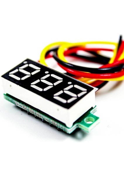 Mini Dijital Voltmetre Ekran Modülü, 0-100V, 0.28 Inç, 3 Kablolu, Kırmızı Ekran modelleri