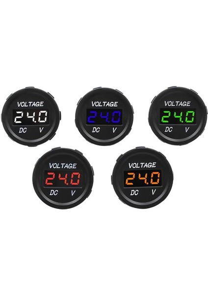 Mini Dijital Voltmetre, 7-30V, Turuncu, LED Panel, Güç ve Akım Ölçüm Aracı