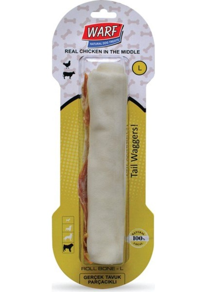 Tavuklu Sargı Kemik 24 Cm, 161 Gr, Sağlıklı ve Lezzetli Köpek Ödülü