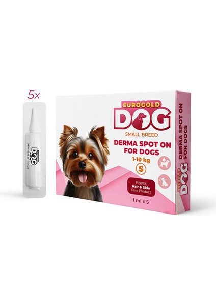 Deri Bakım Damlası, Köpekler Için 1-10 Kg, 5 x 1 Ml, Sağlıklı ve Parlak Görünüm