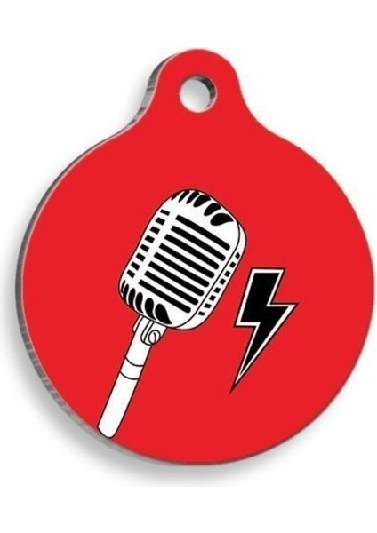 Yuvarlak Mikrofon Tasarımlı Kedi ve Köpek Künye, Şık ve Dayanıklı Takı