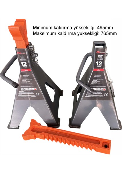 Frıko 12 Ton Pimli Emniyetli Kriko Standı （araba Sehpası 2 Adet）