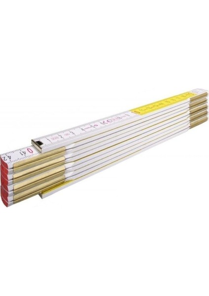 Ahşap Kırma Metre, Gizli Perçinli, 2 Metre, Dayanıklı ve Pratik Kullanım