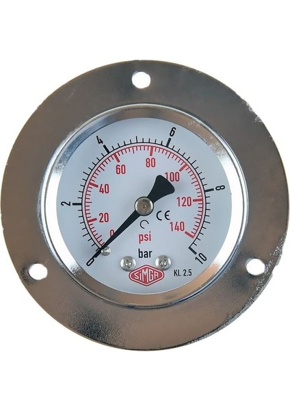 0-250 Bar Çap Ø52 mm Ön Flanşlı Kuru Tip Manometre