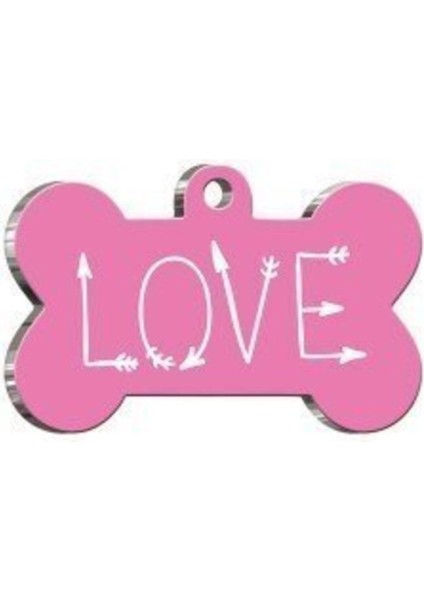 Pembe Kedi Köpek Künyesi Xlarge 3,3x5 Cm, Şık ve Dayanıklı Takı Detayı