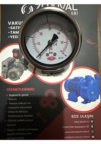 0-4 Bar Çap Ø63 mm Pano Tip Kuru Manometre, Güvenilir Ölçüm Cihazı