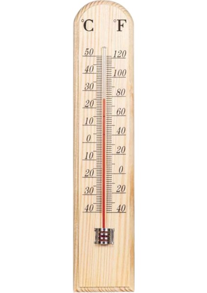Şık Ahşap Termometre, Doğal ve Estetik Ölçüm Aracı