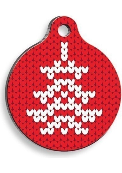 Sevimli Yuvarlak Kedi ve Köpek Künyesi, 2,5 Cm, Noel Teması
