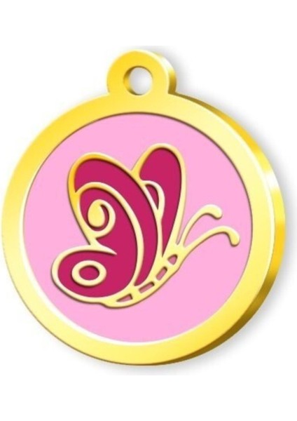 Pembe Altın Kaplama Kelebek Künye, Şık ve Zarif Takı Aksesuarı