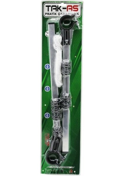 Plastik Kulplu Küpeşte Makaralı Katlanır Çamaşır Askısı (4915)