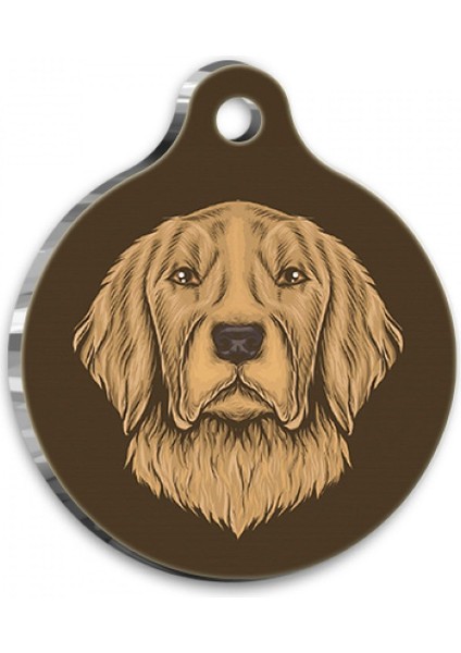 Sevimli Golden Retriever Yuvarlak Köpek Kimliği, 3 Cm, Şık ve Dayanıklı Tasarım modelleri