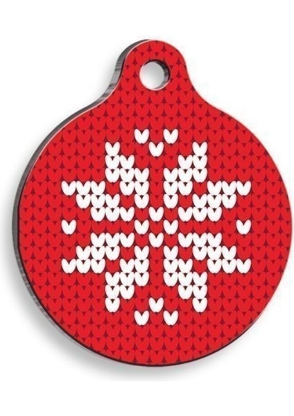 Sevimli Yuvarlak Kedi ve Köpek Künyesi, Noel Temalı, Renkli ve Şık Tasarım