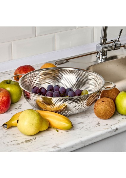 26 cm Paslanmaz Çelik Makarna Süzgeci, Dayanıklı ve Pratik Mutfak Gereci