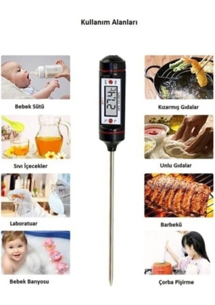 LCD Ekranlı Dijital Araç Sıcaklık Ölçer, Su, Süt, Yoğurt ve Sıvı Sıcaklığı Göstergesi indirimleri