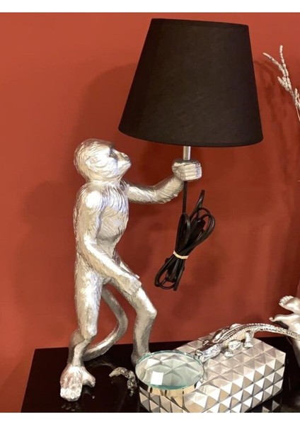 Şirin Maymun Abajur Seti, Şık ve Parlak Tasarım, Oda Dekorasyonuna Neşe Katar