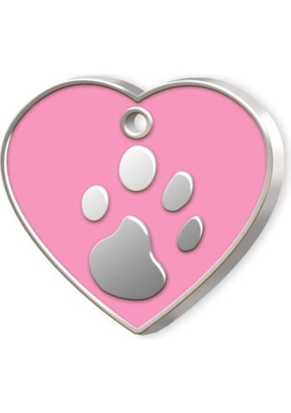 Kalp Şeklinde Mineli Büyük Köpek Kimliği Pembe, Şık ve Sevimli Tasarım