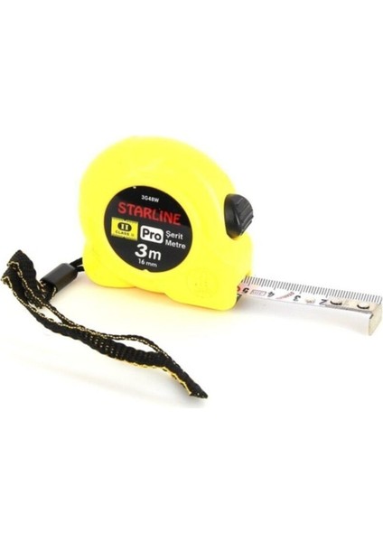 3G48W Pro Şerit Metre 3 mt x 16 Mm, Hassas Ölçüm ve Dayanıklı Tasarım