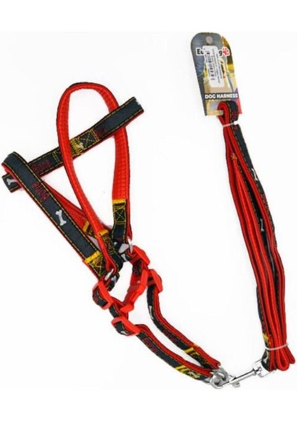 Kırmızı Köpek Uzatma ve Göğüs Tasması, 20MM, 120CM, Rahat Kullanım