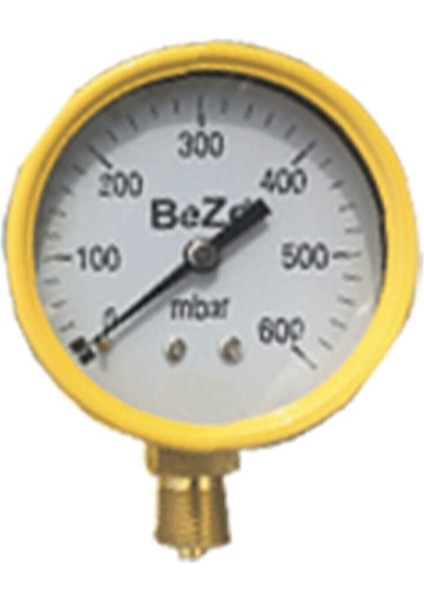 Ø63 Sarı 100 Mbar Alttan Çıkışlı Manometre