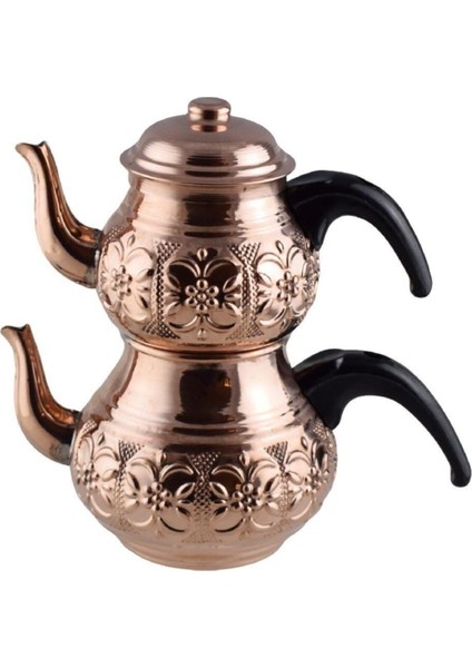 Turuncu Küçük Boy Bakır Çaydanlık, Şık ve Kullanışlı Ev Aksesuarı