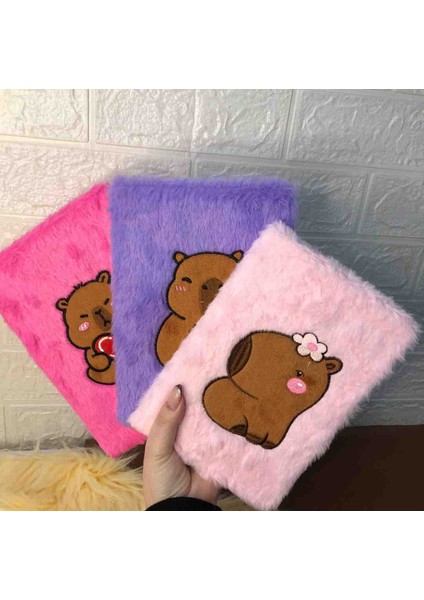 Yumuşacık Peluş Kapaklı Defter Şirin Sevimli Günlük Not Anı Hatıra Ajandası Çizgili Yumoş Hediyelik fırsatları