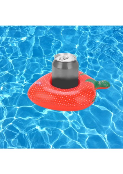 Kırmızı Deniz Yatağı Şişme Bardak Tutucu Çilekli, Rahat ve Eğlenceli Kullanım