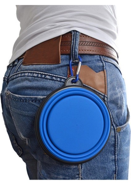 Pratik Katlanabilir Evcil Hayvan Mama ve Su Kabı, Taşıması Kolay, Kullanışlı Tasarım