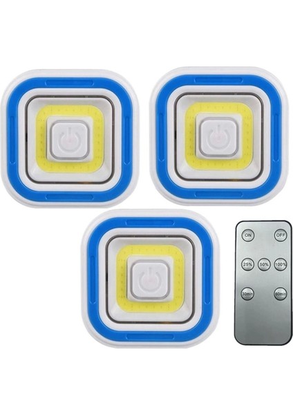 Renkli Cob Ledli 3'lü Uzaktan Kumandalı Lamba Seti