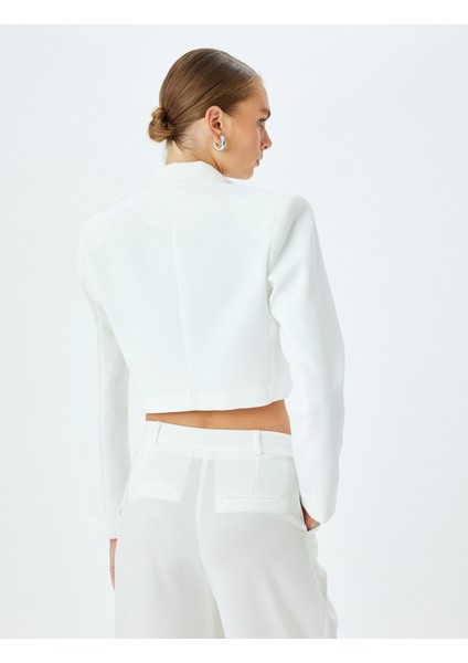Yeni Sezon Düğmeli Kruvaze Crop Blazer Ceket fırsatları