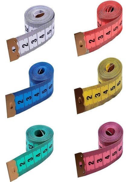 Yumuşak Şerit Terzi Metresi 1.5m Renkli Pvc Bel Ölçüm Bandı 1 Adet indirimleri