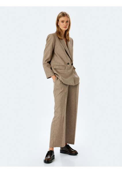Yeni Sezon Kapaklı Cep Detaylı Kruvaze Oversize Blazer Ceket fiyatları