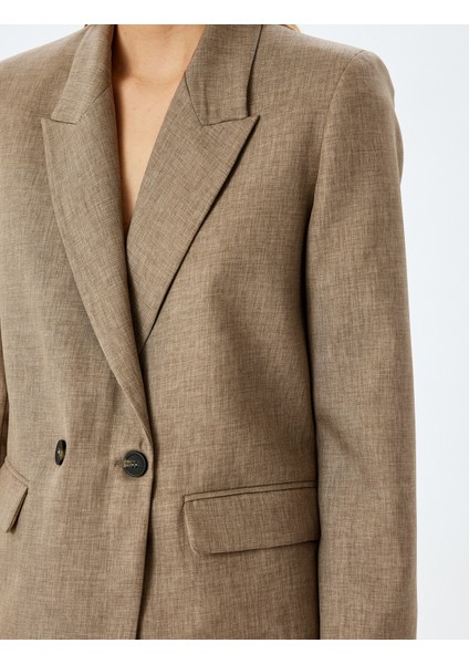 Yeni Sezon Kapaklı Cep Detaylı Kruvaze Oversize Blazer Ceket indirimleri