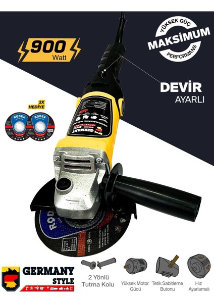 Bakır Sargılı 125 mm Devir Ayarlı Spiral Avuç Içi Kesme ve Taşlama Makinesi