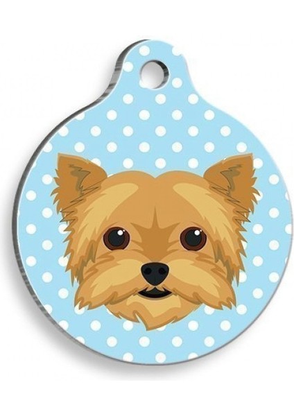 Mavi Puantiyeli Yuvarlak Köpek Künyesi, Medium, 3 Cm, Sevimli ve Şık Tasarım fiyatları