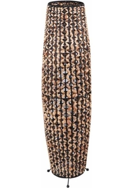 Siyah Naturel Hasır Ayaklı Lambader, Şık ve Modern Aydınlatma Dekoru