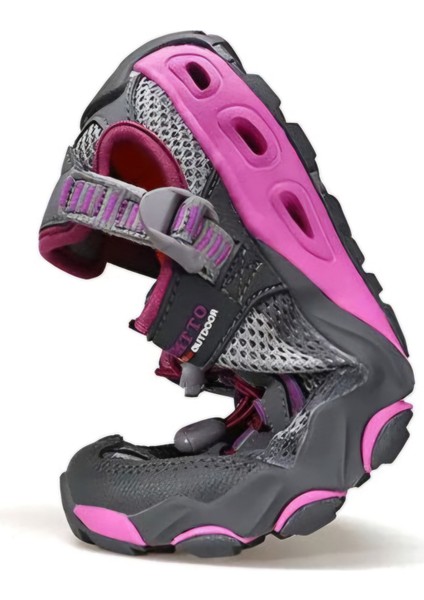 HM2605 Kadın Tekking Outdoor Gri Mor Spor Sandalet Ayakkabı