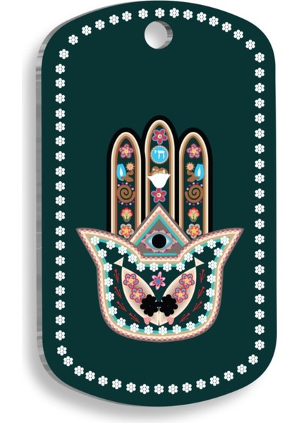 Siyah Fatmanın Eli, Abhaya Mudra Minik Hayvan Kimliği 2x3,5 cm