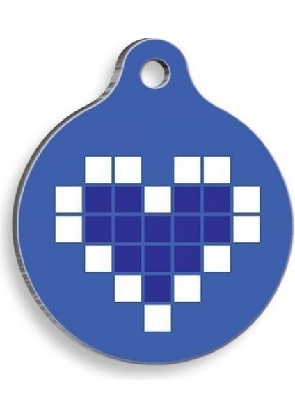 Mavi Kalp Yuvarlak Künye, Kedi ve Köpekler Için, 3 cm fiyatları