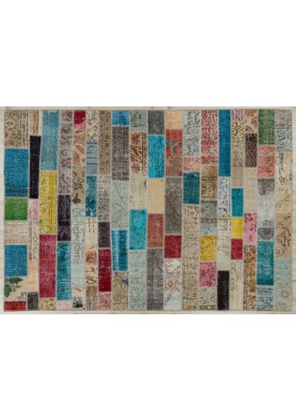 Doğal El Dokuma Patchwork Halı