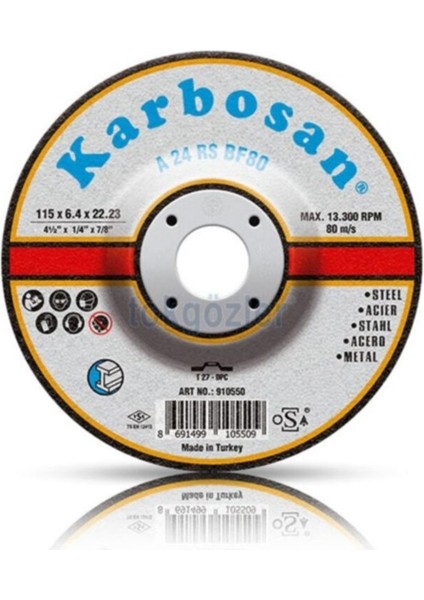 115'LIK Metal Taşlama Taşı, Dayanıklı ve Yüksek Performanslı Taşlama Aracı