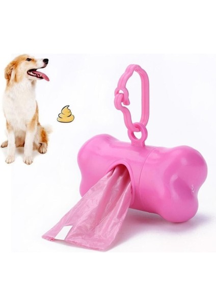 Köpekler Için Kemik Şeklinde Plastik Kaka Poşetlik, Yedekli, Pratik Kullanım