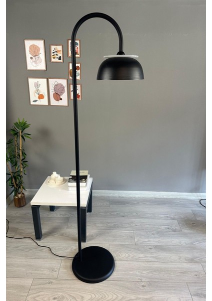Modern Siyah Metal Zemin Lambası, Oturma ve Çalışma Alanları Için Şık Aydınlatma