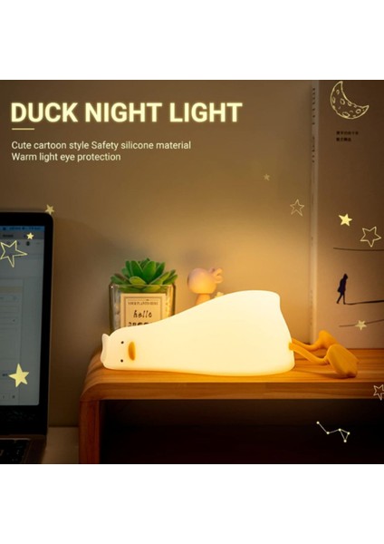 Çocuklar Için Renkli Yatarken Ördek Tasarımlı Gece Lambası fiyatları