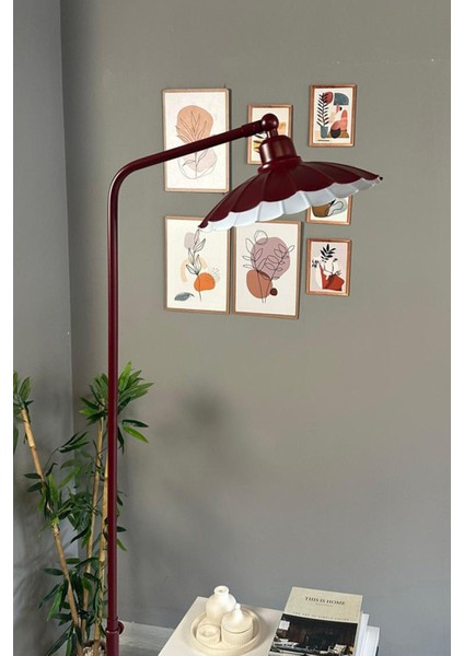 Şık Bordo Düz Gövde Hareketli Lambader, Oturma ve Çalışma Alanları Için Mükemmel Aydınlatma fırsatları