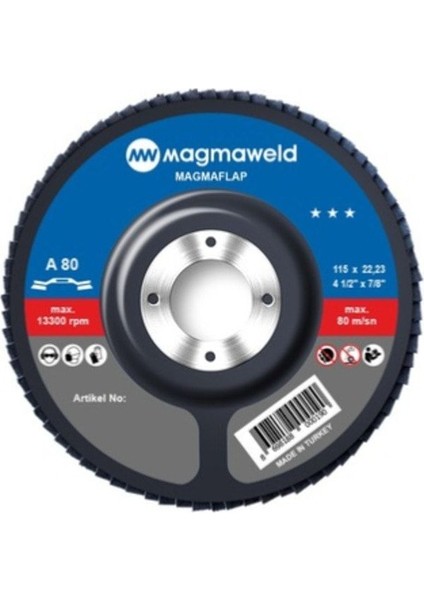 80 Kum-Ao Flap Disk 115×22 Mm, Çok Amaçlı Zımpara Diski