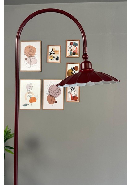Bordo Vişne Çürüğü Modern Dekoratif Metal Zemin Lambası, Oturma ve Çalışma Odası Için Ideal modelleri