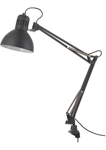 Koyu Gri Çalışma Lambası, Ayarlanabilir Kol ve Başlık, 17 cm Abajur fiyatları