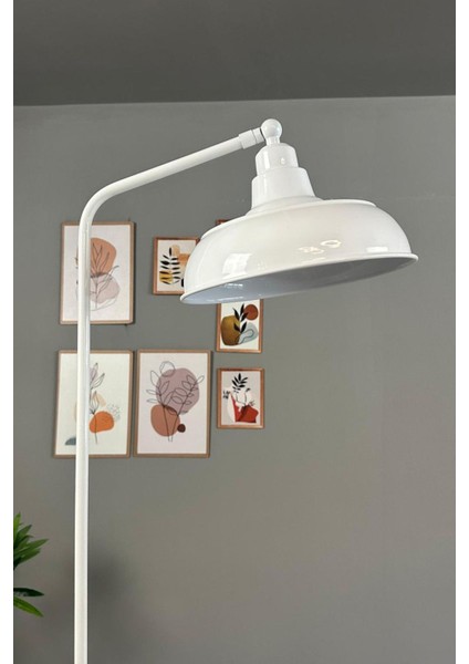 Beyaz Düz Gövde Hareketli Metal Zemin Lambası, Modern Oturma ve Çalışma Odası Parçası modelleri
