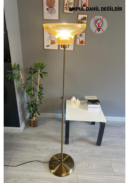 Modern Metal Gövde, Cam Bal Rengi Ince Lambader, Şık ve Zarif Oturma Odası Dekoru fırsatları